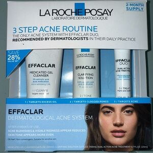 Effaclar 3 Step Acne Routine - White and Blue